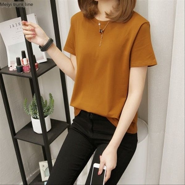 2020 short-sleeved female plus fat plus fat mm200 jin round collar solid color loose t-shirt female, White
2020 short-sleeved female plus fat plus fat mm200 jin round collar solid color loose t-shirt female, White