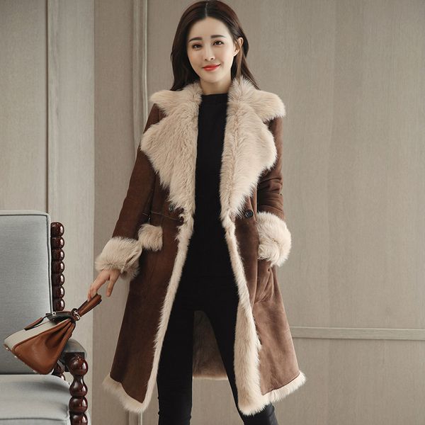 lapel plus velvet thicken suede lambs wool jacket women warm long parka chaqueta mujer winter coat women fashion overcoat c4830, Tan;black
lapel plus velvet thicken suede lambs wool jacket women warm long parka chaqueta mujer winter coat women fashion overcoat c4830, Tan;black