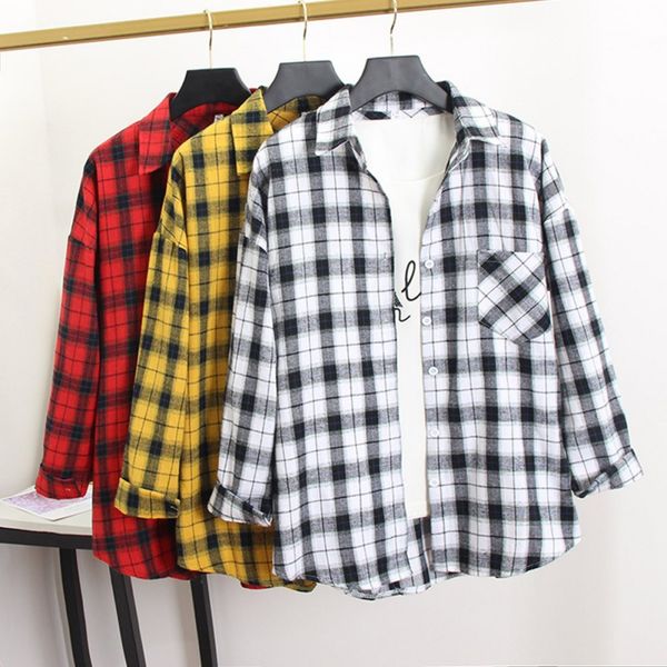 women casual plaid shirt female long sleeve korean casual blouse women autumn clothes s-xxxl, White
women casual plaid shirt female long sleeve korean casual blouse women autumn clothes s-xxxl, White