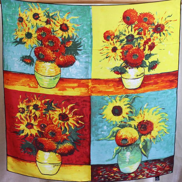 oil painting series silk scarf summer style sunflower 90cm satin square scarf silk silk scarf lady shawl, Blue;gray
oil painting series silk scarf summer style sunflower 90cm satin square scarf silk silk scarf lady shawl, Blue;gray