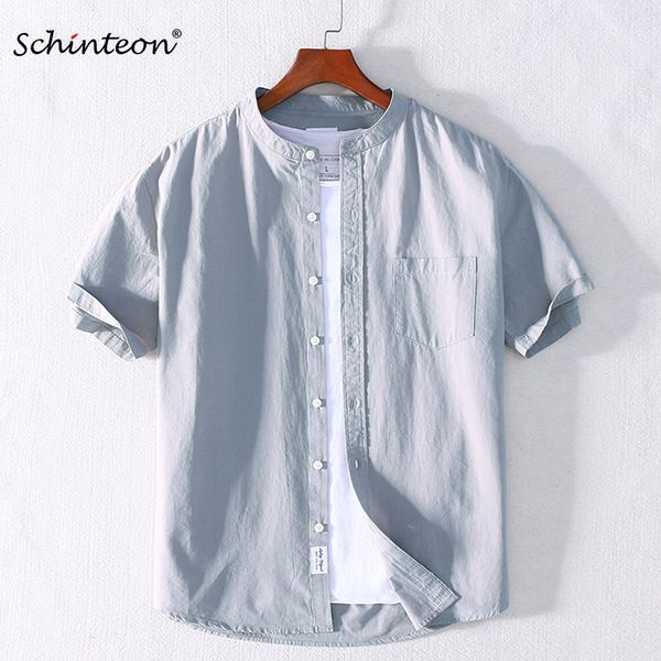 men's casual shirts 2021 schinteon men 100% cotton shirt short sleeved thin summer work comfortable stand collar solid color, White;black
men's casual shirts 2021 schinteon men 100% cotton shirt short sleeved thin summer work comfortable stand collar solid color, White;black