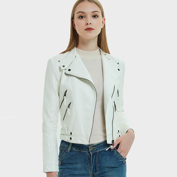 2019 new spring autumn women pu leather jacket white black pu plus size jackets solid fashion female short leather coat 4181
2019 new spring autumn women pu leather jacket white black pu plus size jackets solid fashion female short leather coat 4181
