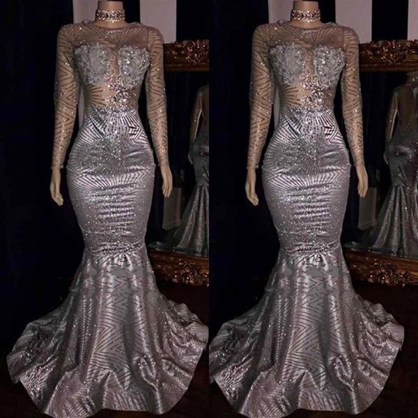 sparkly long sleeves sequins mermaid long prom dresses sheer spakling beaded floor length formal party evening gowns, Black
sparkly long sleeves sequins mermaid long prom dresses sheer spakling beaded floor length formal party evening gowns, Black