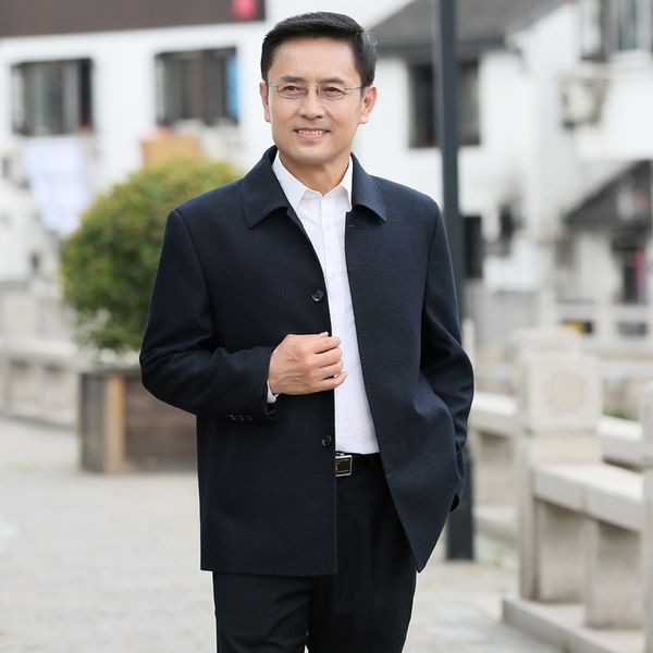 men jacket 2019 new style middle-aged men fold-down collar buttons casual coat daddy clothes, Black;brown
men jacket 2019 new style middle-aged men fold-down collar buttons casual coat daddy clothes, Black;brown