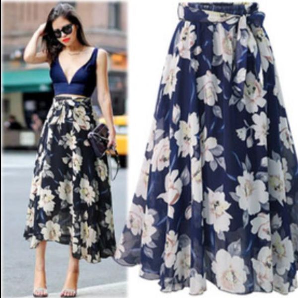 faldas mujer moda 2019 plus size women chiffon skirt bow saia midi lining jupe femme lace up summer print floral skirts ee700, Black;gray
faldas mujer moda 2019 plus size women chiffon skirt bow saia midi lining jupe femme lace up summer print floral skirts ee700, Black;gray