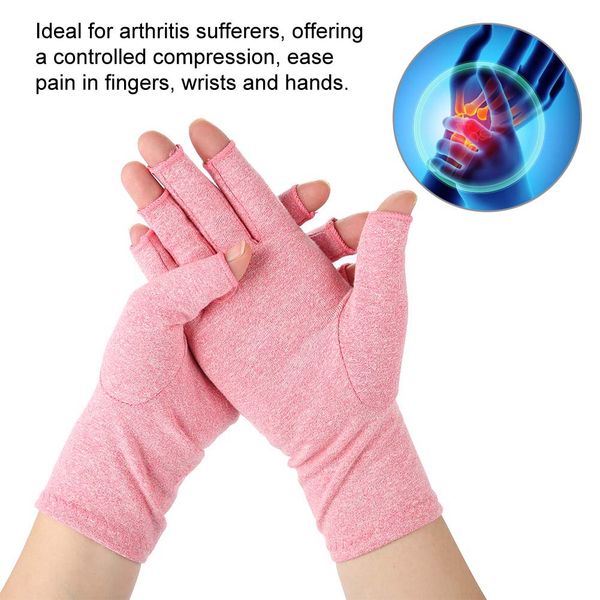 1 pair open finger compression arthritis therapy gloves joint for care ac, Silver
1 pair open finger compression arthritis therapy gloves joint for care ac, Silver