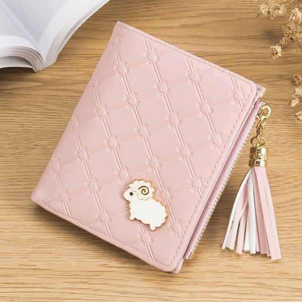 2019 new women wallets short cartoon coin purse lamb hardware tassel womens wallets and purses zipper purse carteira feminina, Red;black
2019 new women wallets short cartoon coin purse lamb hardware tassel womens wallets and purses zipper purse carteira feminina, Red;black