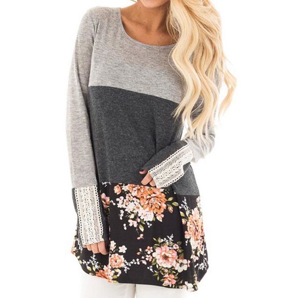 casual style loose t-shirt autumn spring long sleeve floral printed tee shirt women long t shirt, White
casual style loose t-shirt autumn spring long sleeve floral printed tee shirt women long t shirt, White