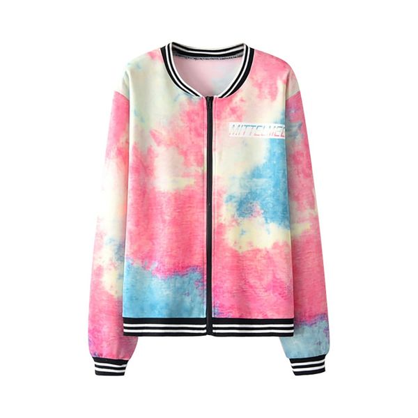 jasjes dames spring women long sleeve tie dye print zipper pockets casual sport polyester coat 19july26 p30, Black;brown
jasjes dames spring women long sleeve tie dye print zipper pockets casual sport polyester coat 19july26 p30, Black;brown