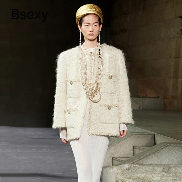 runway women tweed jacket 2019 autumn winter elegant ladies pockets loose beige lurex long wool jackets and coat, Black;brown
runway women tweed jacket 2019 autumn winter elegant ladies pockets loose beige lurex long wool jackets and coat, Black;brown