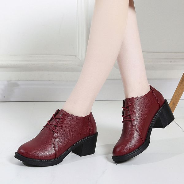 spring women high heels shoes mid-heel deep leather shoes chunky heel casual adhesive new fashion ladies, Black
spring women high heels shoes mid-heel deep leather shoes chunky heel casual adhesive new fashion ladies, Black