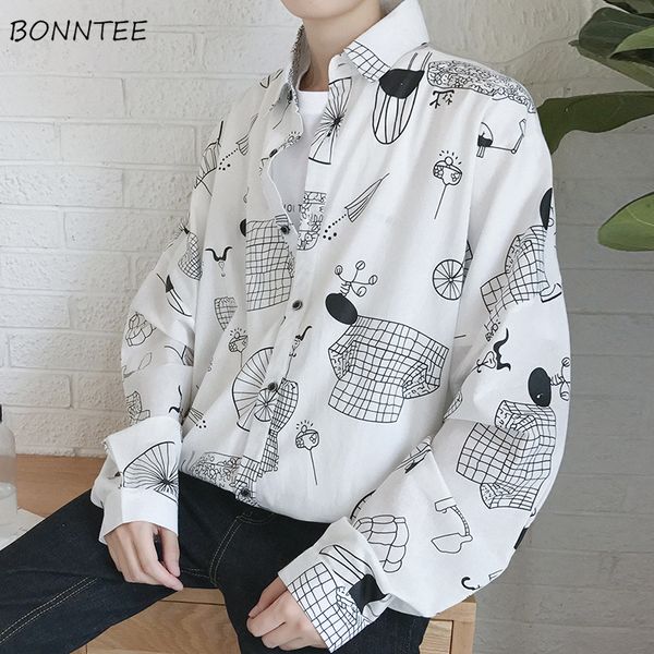 shirts men long sleeve turn-down collar printed simple all-match korean style leisure daily shirt mens ulzzang soft new clothing, White;black
shirts men long sleeve turn-down collar printed simple all-match korean style leisure daily shirt mens ulzzang soft new clothing, White;black