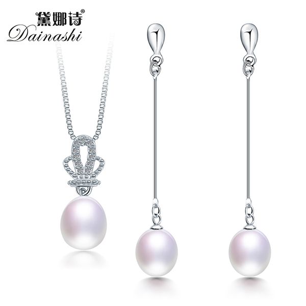 100% real freshwater pearl jewelry set necklace and earrings long dangle crown pendant silver 925 chain necklace women 2019, Black
100% real freshwater pearl jewelry set necklace and earrings long dangle crown pendant silver 925 chain necklace women 2019, Black