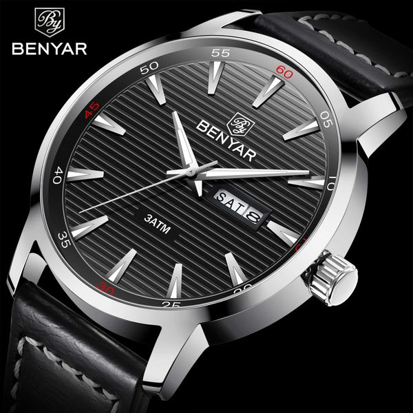 2020benyar new watches mens quartz wrist watch men fashion casual leather reloj hombre luminous watch, Slivery;brown
2020benyar new watches mens quartz wrist watch men fashion casual leather reloj hombre luminous watch, Slivery;brown