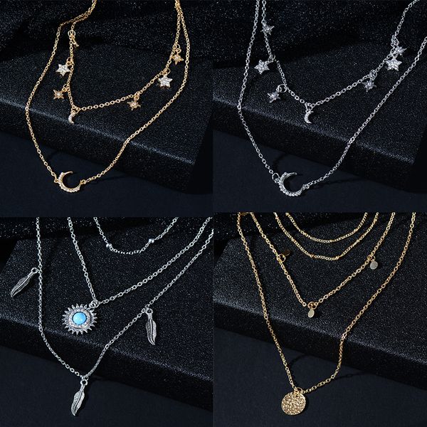 shuangr fashion women choker necklace multilayer star bead shell necklaces & pendants for ladies trendy charm gold chain jewelry, Silver
shuangr fashion women choker necklace multilayer star bead shell necklaces & pendants for ladies trendy charm gold chain jewelry, Silver