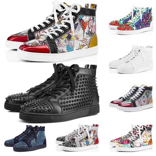 2020 designer luxury red bottoms shoes studded spikes flat sneakers for men women glitter party lovers genuine leather casual rivet sneaker, Black
2020 designer luxury red bottoms shoes studded spikes flat sneakers for men women glitter party lovers genuine leather casual rivet sneaker, Black