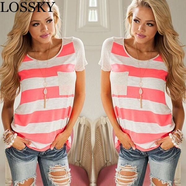 lossky striped print summer t shirt casual o neck short sleeve pocket women basic t-shirt plus size beach tee tshirts 2019, White
lossky striped print summer t shirt casual o neck short sleeve pocket women basic t-shirt plus size beach tee tshirts 2019, White