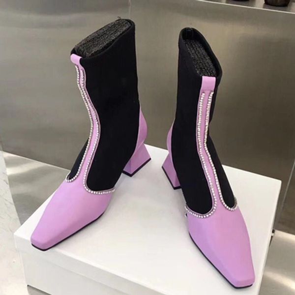 woman nina new zarqua ankle boots chunky heel sock shoes diamonds high heel boots european size 35-40, Black
woman nina new zarqua ankle boots chunky heel sock shoes diamonds high heel boots european size 35-40, Black