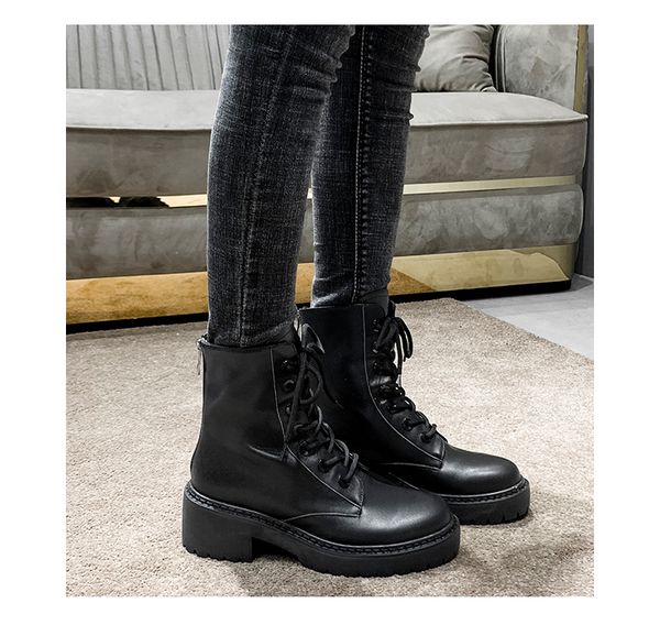 fashion new style classic spring and fall martin boots women fashion designer shoes, Black