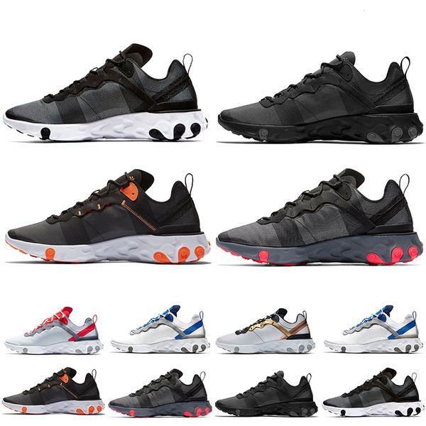 New arrival React Element 55 Running Shoes Triple Black White Total Orange Solar Red Taped Seams Metallic Gold Designer Sports sneakers
New arrival React Element 55 Running Shoes Triple Black White Total Orange Solar Red Taped Seams Metallic Gold Designer Sports sneakers