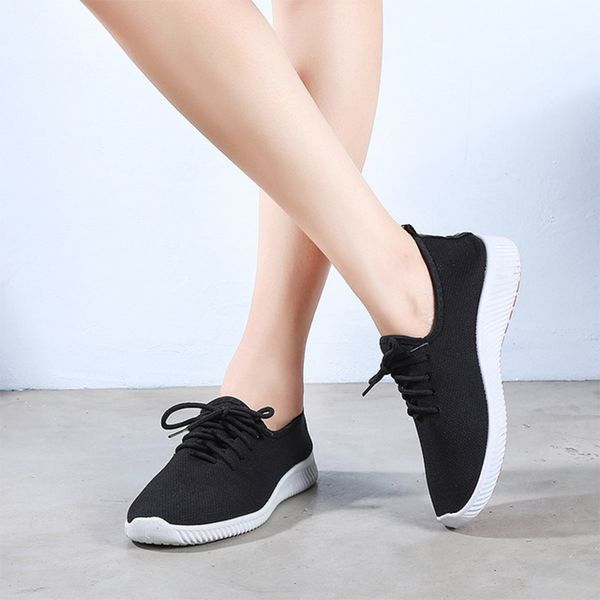 women vulcanized shoes spring sneakers stretch knitting breathable lace up casual shoes female platform fashion walking, Black
women vulcanized shoes spring sneakers stretch knitting breathable lace up casual shoes female platform fashion walking, Black