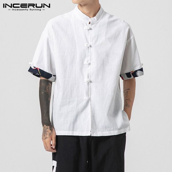 cotton men casual shirt stand collar patchwork short sleeve 2019 streetwear brand chinese retro shirts men blouse s-3xl incerun, White;black
cotton men casual shirt stand collar patchwork short sleeve 2019 streetwear brand chinese retro shirts men blouse s-3xl incerun, White;black