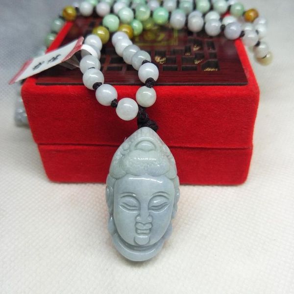 zhe ru jewelry pure natural jadeite light green guanyin avatar pendant tricolor jade bead necklace send a certificate, Silver
zhe ru jewelry pure natural jadeite light green guanyin avatar pendant tricolor jade bead necklace send a certificate, Silver