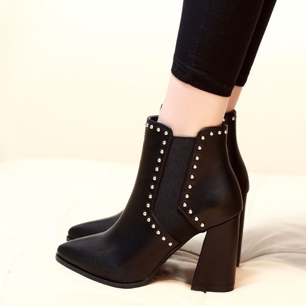 chunky heel women's rubber boots rivets pointe shoes zipper bootee woman 2019 booties ladies luxury designer round toe rain, Black
chunky heel women's rubber boots rivets pointe shoes zipper bootee woman 2019 booties ladies luxury designer round toe rain, Black
