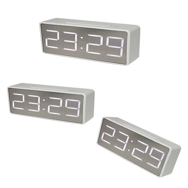 3 x digital alarm clock, new upgraded led display digital alarm clock with big number, adjustable brightness white
3 x digital alarm clock, new upgraded led display digital alarm clock with big number, adjustable brightness white