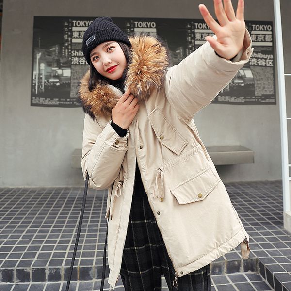 2019 new fashion casual women winter jacket cotton padded warm thicken fur collar ladies long coats parka womens jackets, Black
2019 new fashion casual women winter jacket cotton padded warm thicken fur collar ladies long coats parka womens jackets, Black