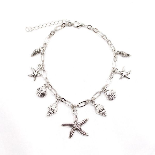 new fashion silver star shell alloy pendant anklet bracelet for women creative foot chain anklets jewelry, Red;blue
new fashion silver star shell alloy pendant anklet bracelet for women creative foot chain anklets jewelry, Red;blue