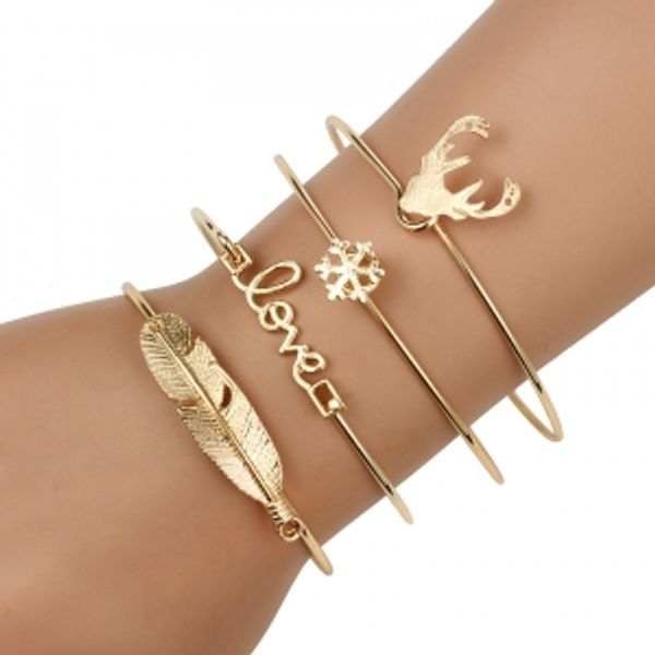 maxi multi-layer bracelet four-piece snowflake deer head leaf love multi-layer bracelet set, Black
maxi multi-layer bracelet four-piece snowflake deer head leaf love multi-layer bracelet set, Black