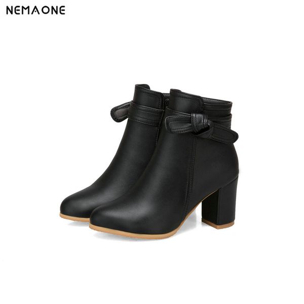 nemaone spring autumn ladies boots sweet bowties ankle boots woman high heels shoes woman large size 34-43, Black
nemaone spring autumn ladies boots sweet bowties ankle boots woman high heels shoes woman large size 34-43, Black