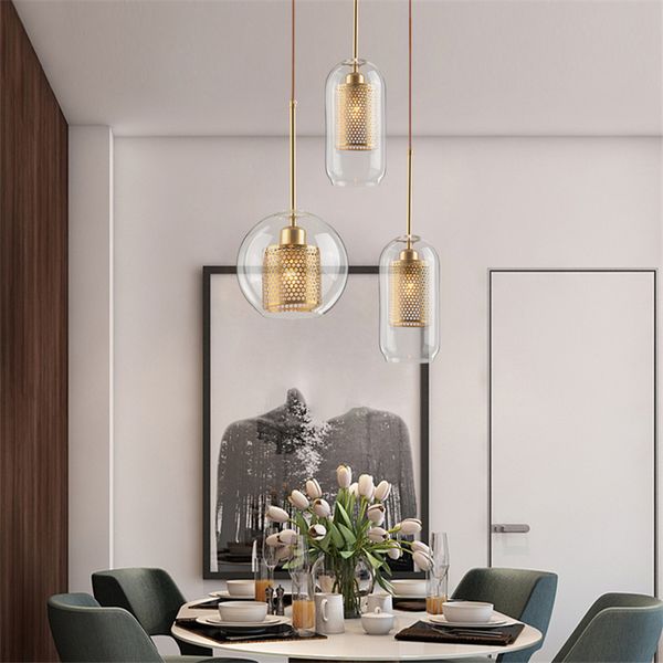 

Nordic Led Glass Pendant Lights Nordic Hanging Lamp Living Room Loft Industrial Decor Kitchen Fixture Suspension Luminaire