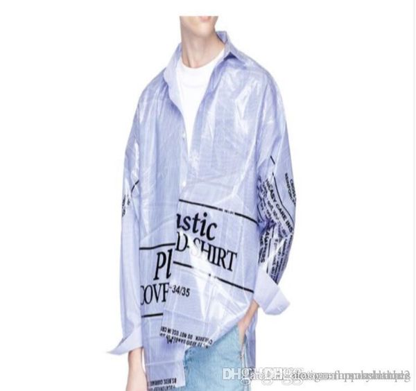 doublet 18ss plastic cover shirt ins mens loose casual letters shirt japanese plastic, White;black
doublet 18ss plastic cover shirt ins mens loose casual letters shirt japanese plastic, White;black