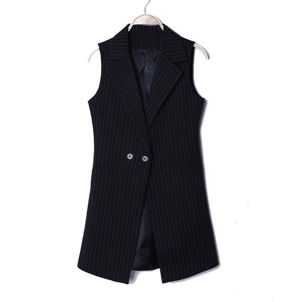 2019 women spring autumn vest jackets fashion ol sleeveless stripe lady elegant black coats women long blazers suits a727, Black;white
2019 women spring autumn vest jackets fashion ol sleeveless stripe lady elegant black coats women long blazers suits a727, Black;white