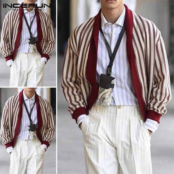 incerun autumn casual men chic striped long sleeve cardigan jackets fashion joker mens kimono outerwear coats streetwear aborigo, Black;brown
incerun autumn casual men chic striped long sleeve cardigan jackets fashion joker mens kimono outerwear coats streetwear aborigo, Black;brown