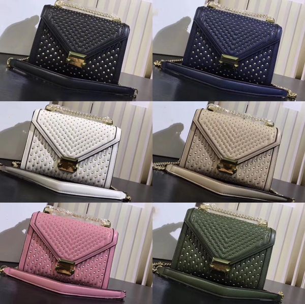 19 explosion shoulder bags, heavy work inlaid with rose gold rivet craft, high-end fashion luxury, goddess favorite semi-finished package
