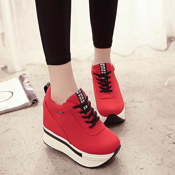 women sneakers fashion women height increasing breathable lace-up wedges sneakers platform shoes canvas woman, Black;white
women sneakers fashion women height increasing breathable lace-up wedges sneakers platform shoes canvas woman, Black;white