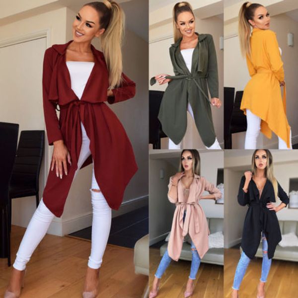 new style women long trench jacket coat winter warm outwear lady fashion casual long jacket belted trench waterfall coat outwear, Tan;black
new style women long trench jacket coat winter warm outwear lady fashion casual long jacket belted trench waterfall coat outwear, Tan;black