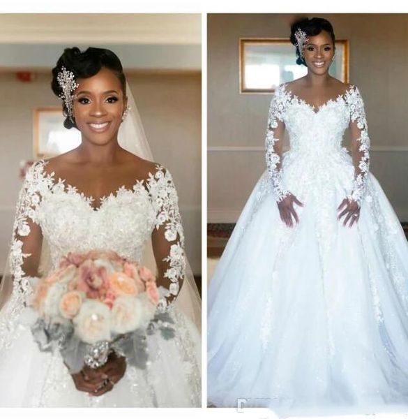 arabic vintage lace appliques wedding dresses sheer jewel neck see though long sleeves bridal dresses plus size wedding gowns, White
arabic vintage lace appliques wedding dresses sheer jewel neck see though long sleeves bridal dresses plus size wedding gowns, White