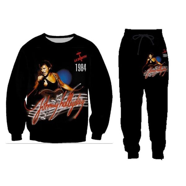 new men women's sportwear track suits print johnny hallyday frace elvis presley crewneck sweatshirt/jogger pantstracksuits2, Black
new men women's sportwear track suits print johnny hallyday frace elvis presley crewneck sweatshirt/jogger pantstracksuits2, Black