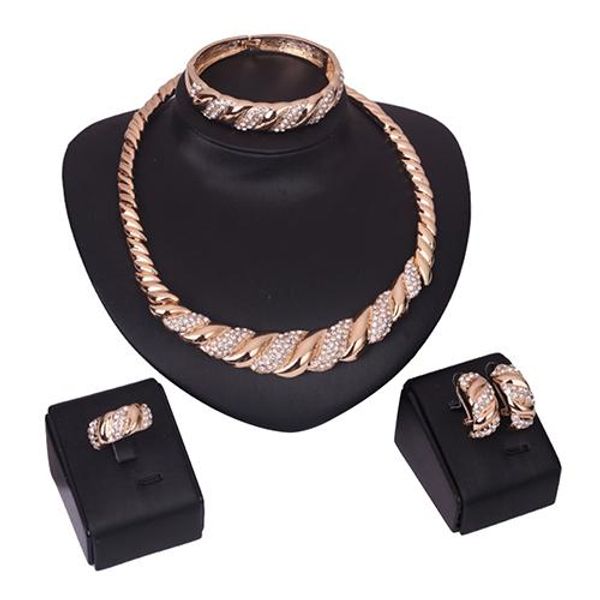 golden tone lady twisted jewelry set necklace bracelet ring earrings cocktail new chic, Silver
golden tone lady twisted jewelry set necklace bracelet ring earrings cocktail new chic, Silver