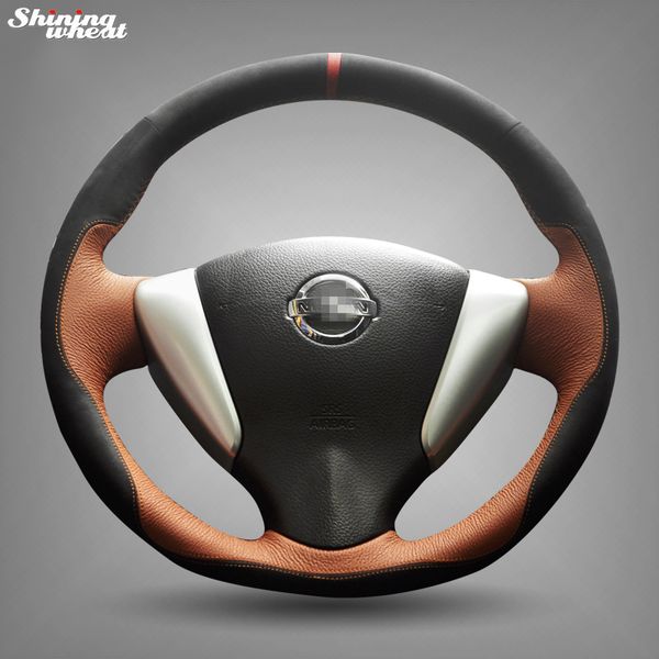 hand sew black suede brown leather steering wheel cover for tiida sylphy sentra 2014 note
hand sew black suede brown leather steering wheel cover for tiida sylphy sentra 2014 note