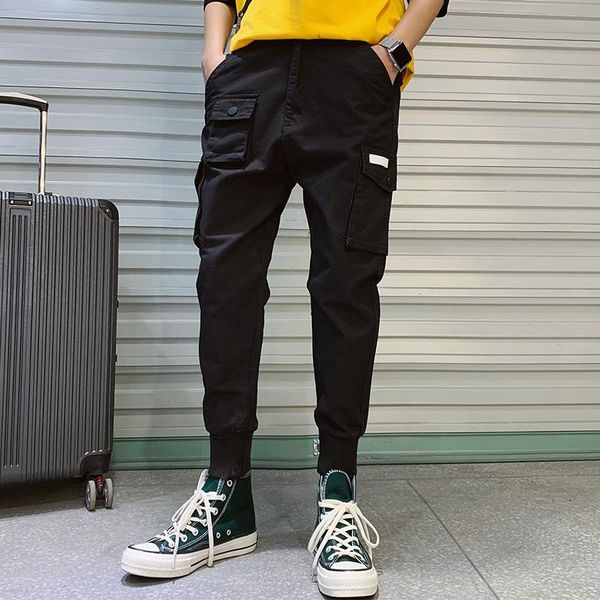 2019 new multi-pockets fashion brand elastic men's harem pants hip hop autumn casual cargo male personality cotton trousers, Black
2019 new multi-pockets fashion brand elastic men's harem pants hip hop autumn casual cargo male personality cotton trousers, Black