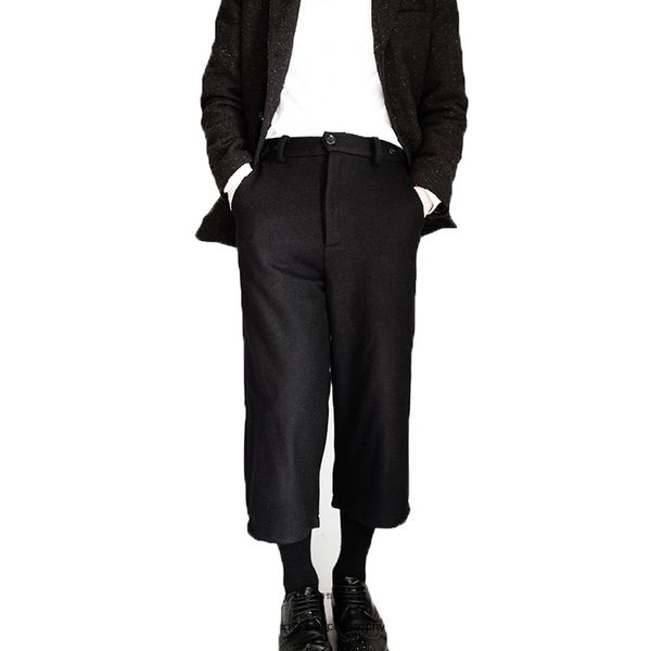 27-46 2019 new men clothing gd hair stylist street loose straight wool broad-legged trousers wide leg pants plus size costumes, Black
27-46 2019 new men clothing gd hair stylist street loose straight wool broad-legged trousers wide leg pants plus size costumes, Black