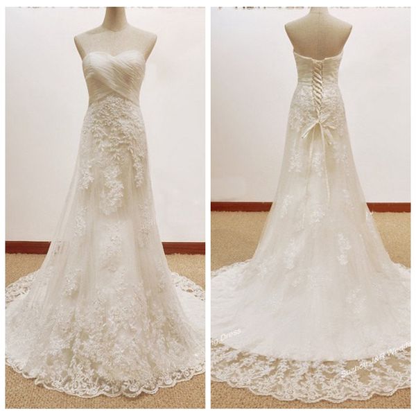 strapless elegant wedding dresses exquisite lace appliques champagne wedding dresses ruffle lace a line wedding dresses with lace up back, White
strapless elegant wedding dresses exquisite lace appliques champagne wedding dresses ruffle lace a line wedding dresses with lace up back, White
