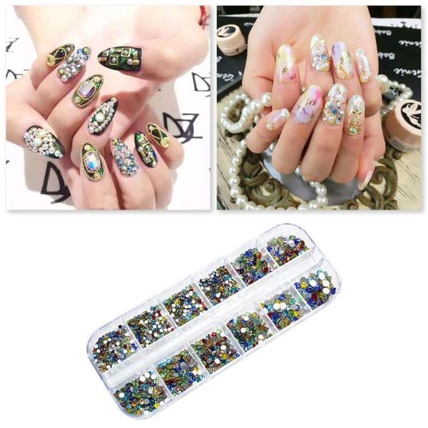 12colors glass rhinestones for nail art decorations crystal flatback clear shiny diamond accessories gems manicure a0w1, Silver;gold
12colors glass rhinestones for nail art decorations crystal flatback clear shiny diamond accessories gems manicure a0w1, Silver;gold