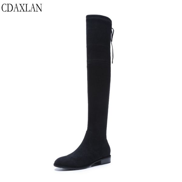 cdaxilan new arrivals women's over the knee boots expandable kid suede fabric flat sole 2cm low-heel round toe ladies boots, Black
cdaxilan new arrivals women's over the knee boots expandable kid suede fabric flat sole 2cm low-heel round toe ladies boots, Black