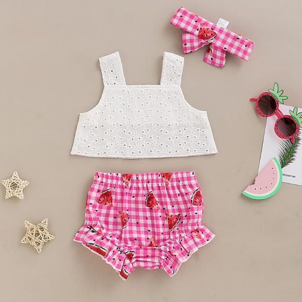 summer toddler baby girls sleeveless suspenders solid +watermelon print shorts outfits set girl clothes kids clothes w10, White
summer toddler baby girls sleeveless suspenders solid +watermelon print shorts outfits set girl clothes kids clothes w10, White